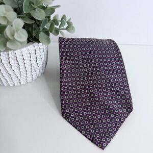Polo Ralph Lauren Men's Silk Necktie Purple Green Print 4" x 58"